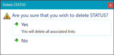 Deletion confirmation message